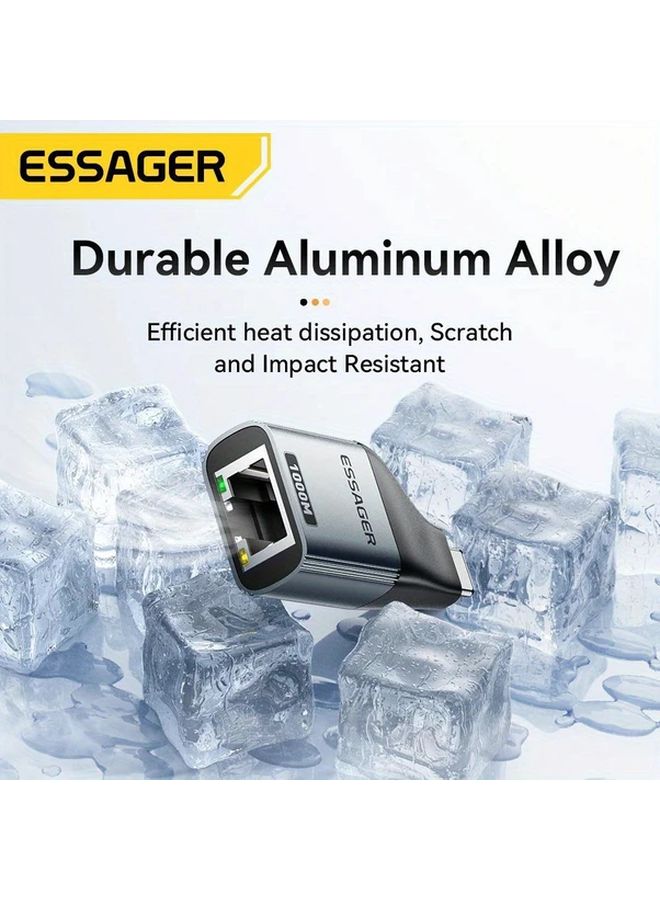 Essager 1000Mbps محول إيثرنت جيجابت RJ45 إلى USB C برنامج تشغيل مجاني لنظام التشغيل Windows و Mac و Android - Image 5